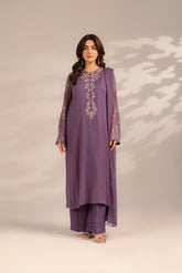3 Piece Chiffon Embroidered Suit (FS0090)